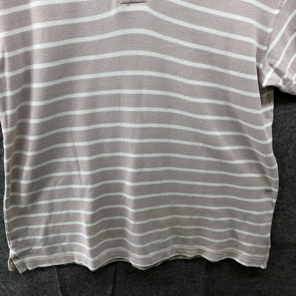 VTG Columbia Polo Shirt Mens M Beige Peach Striped Short Sleeve Cotton - Picture 4 of 8
